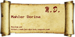 Mahler Dorina névjegykártya
